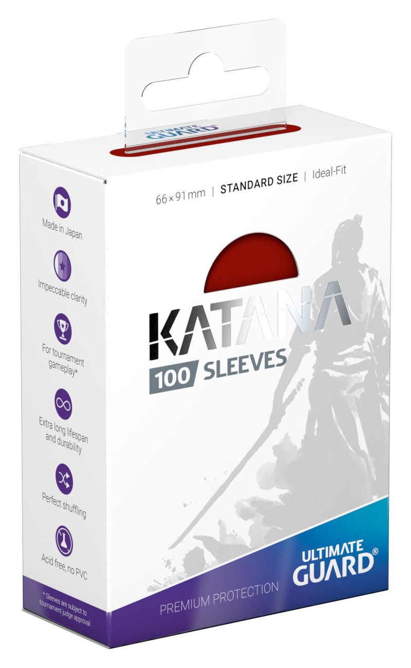 Ultimate Guard Katana Card Sleeves: 100 Standard Size TCG Sleeves, 66 x 91mm, Red Back, Tournament Quality, No PVC & Acid-Free, High Clarity - Image 2